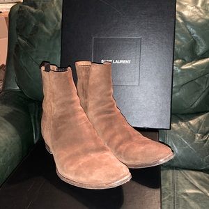Saint Laurent Wyatt 30 Chelsea Bootie in Wood